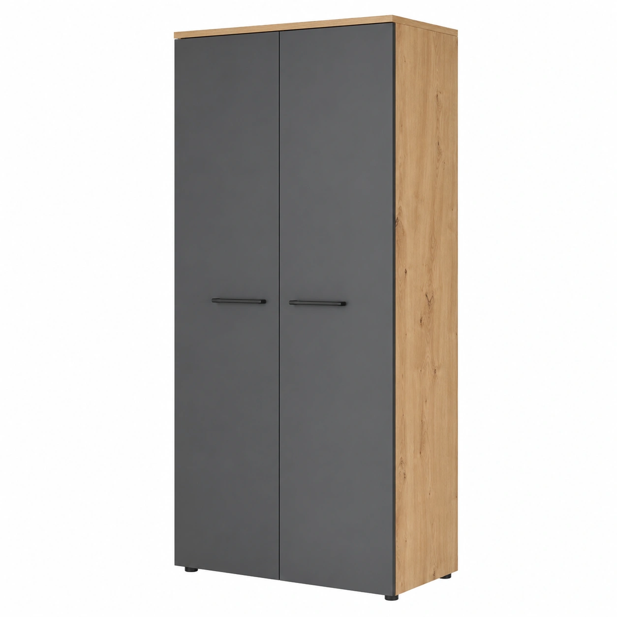 Putzschrank Anthrazit Holzoptik 70x187x35 cm Moderner Mehrzweckschrank ZWeißuerig-shoprenoza