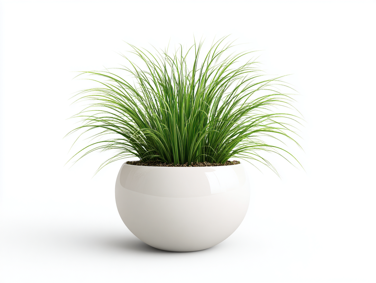Planta decorativa artificial en maceta redonda-cerámica y plástico-36x36x30 cm-verde y blanco-estilo contemporáneo interior