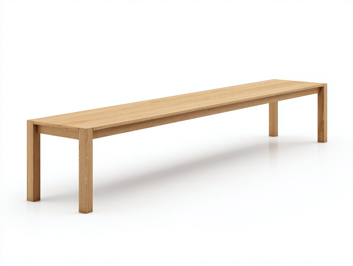 Banco exterior de madera natural-madera maciza-200x38x45 cm-madera clara-uso jardín estilo moderno