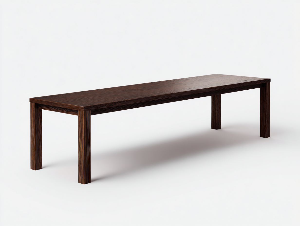 Banco rectangular-madera-200x40x45 cm-marrón oscuro-uso exterior estilo moderno