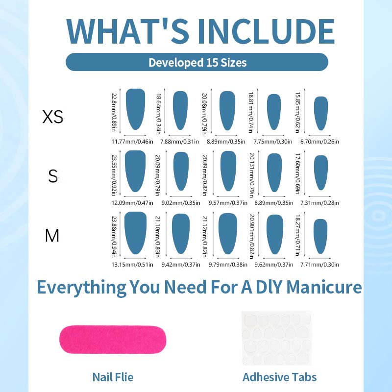 30 Pcs Beach Press On Nails - Medium Almond, 3D Starfish & Seashell Design, Ocean Wave Blue Fake Nails with Adhesive Tabs & Nail File, Reusable Summer Acrylic Nail Tips for Women
