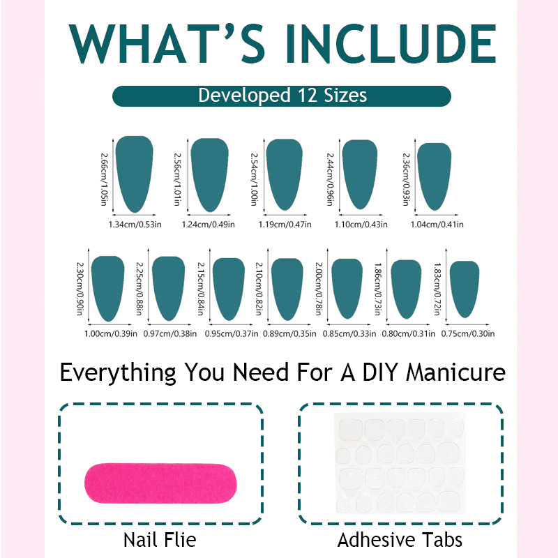 30 Pcs Summer Ocean Press On Nails - Medium Almond, 3D Carved Hibiscus, Seashell & Starfish Fake Nails with Adhesive Tabs & Nail File, Reusable Glossy Acrylic Nail Tips for Women