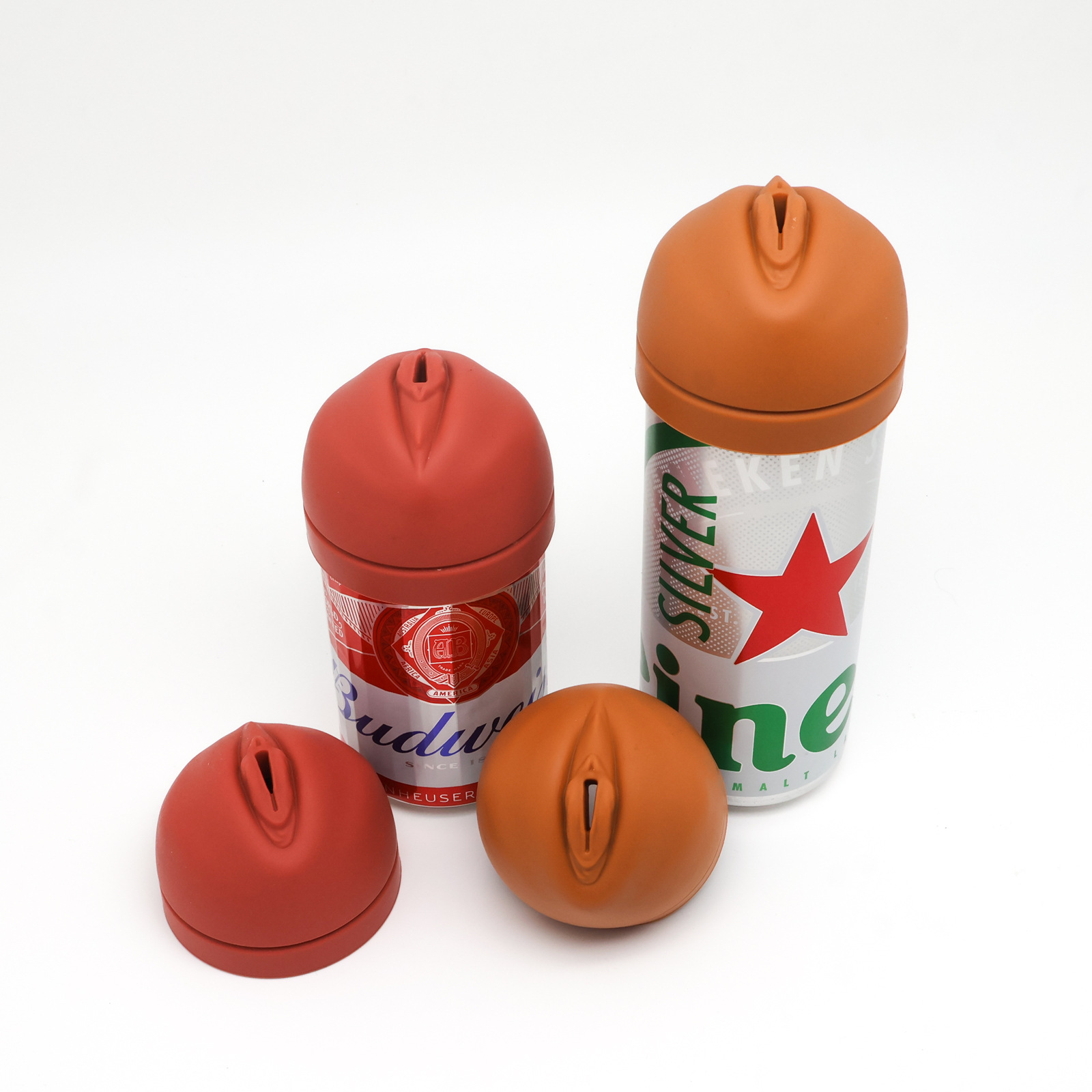 Novelty Silicone Can Lid, Leak-Proof Reusable Beverage Cover for 12oz/16oz Soda, Beer, Cola Cans, Spill-Proof Can Top, Funny Gag Gift, BPA-Free Silicone Sealer Cap