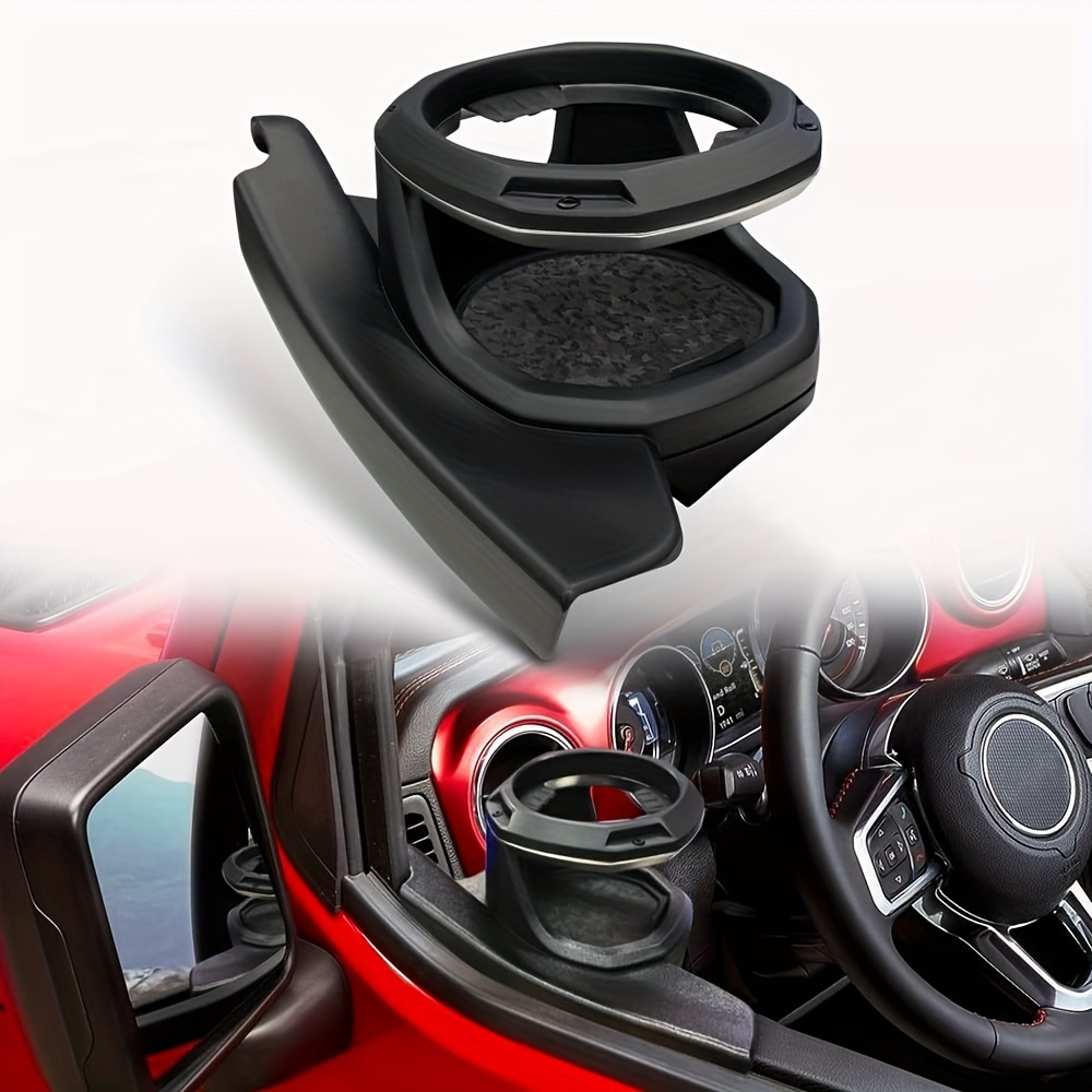 Car Cup Holder for Jeep Wrangler JL/JT Gladiator 2018-2025, Door Mount Water Bottle Holder, Interior Storage Organizer for Drinks, Black