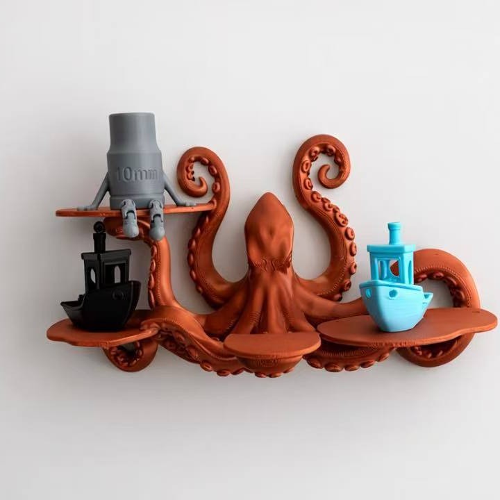 Octopus Multi-Layer Shelf, 3D Printed Decorative Storage Rack, 7-Tier Tray Organizer for Jewelry, Cosmetics, Small Items, Unique Ocean Themed Home Decor, 7.9 x 4.3 x 3.5 Inches