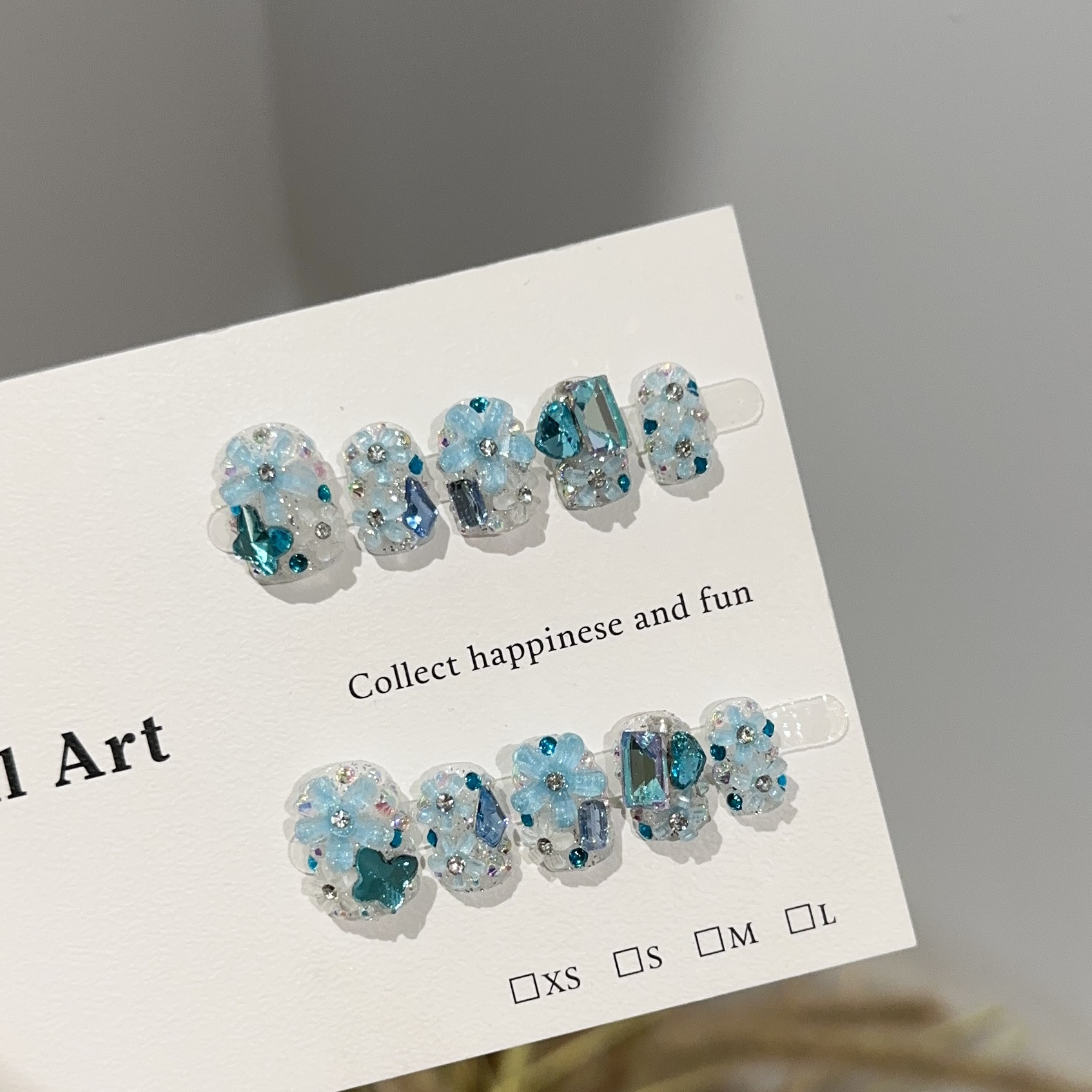 Blue Rhinestone Flower 