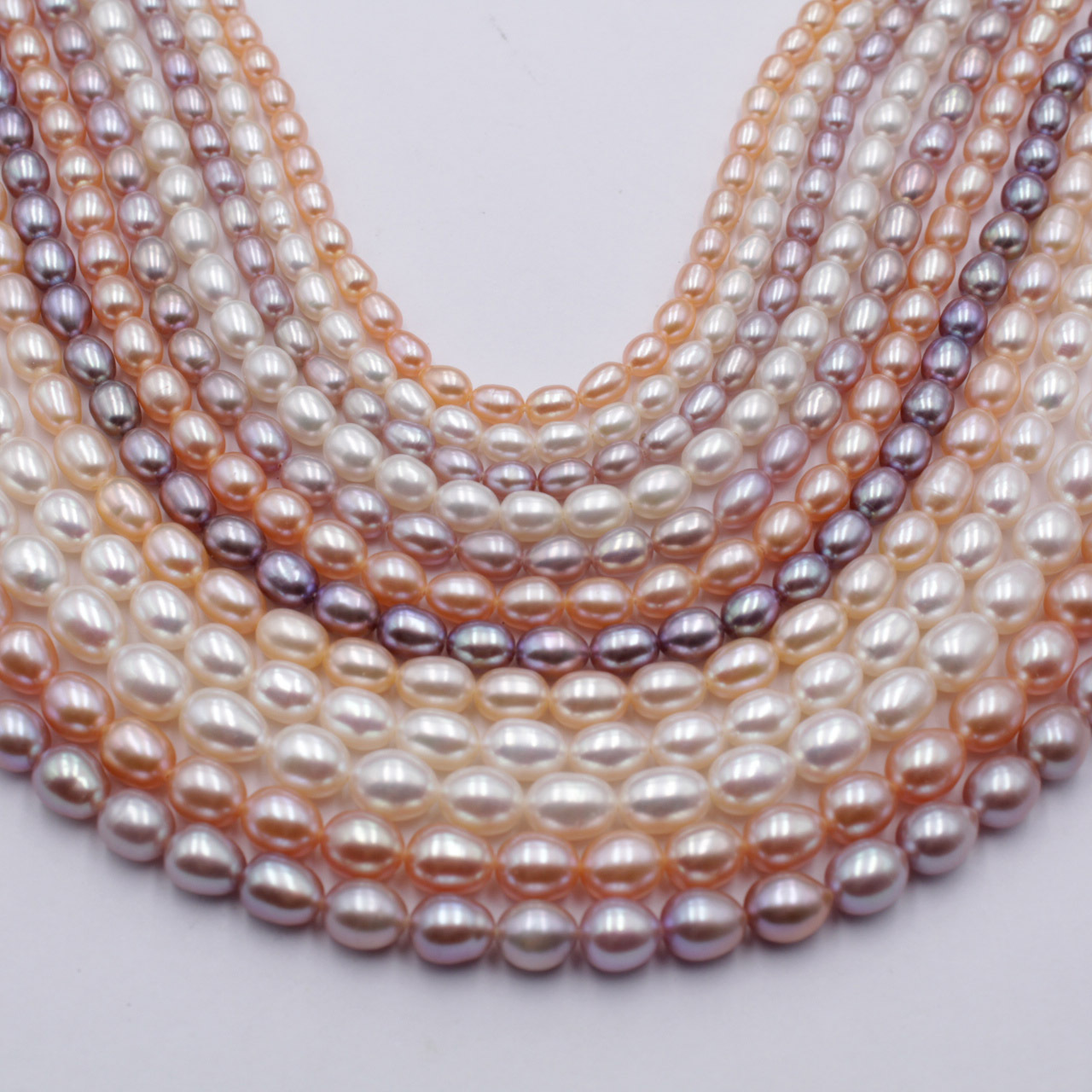 Wholesale High-Luster 2–9mm Rice-Shaped Freshwater Cultured Pearls — Loose Beads with Through-Holes for DIY Jewelry & Necklace Accessories