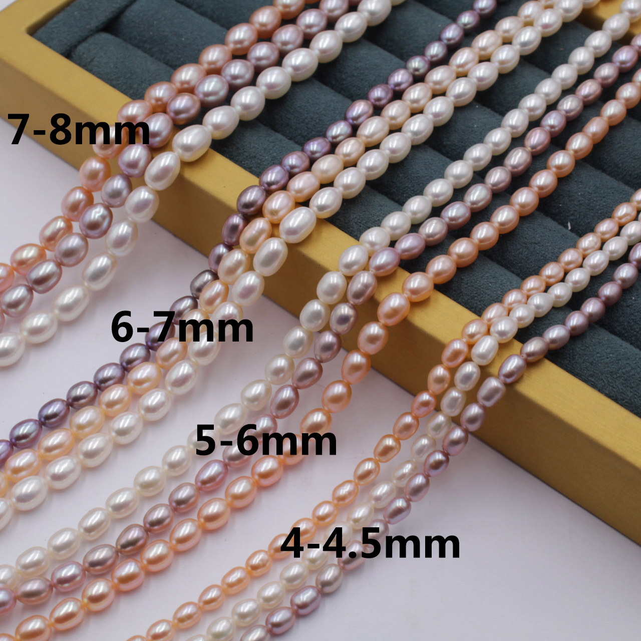 Wholesale High-Luster 2–9mm Rice-Shaped Freshwater Cultured Pearls — Loose Beads with Through-Holes for DIY Jewelry & Necklace Accessories