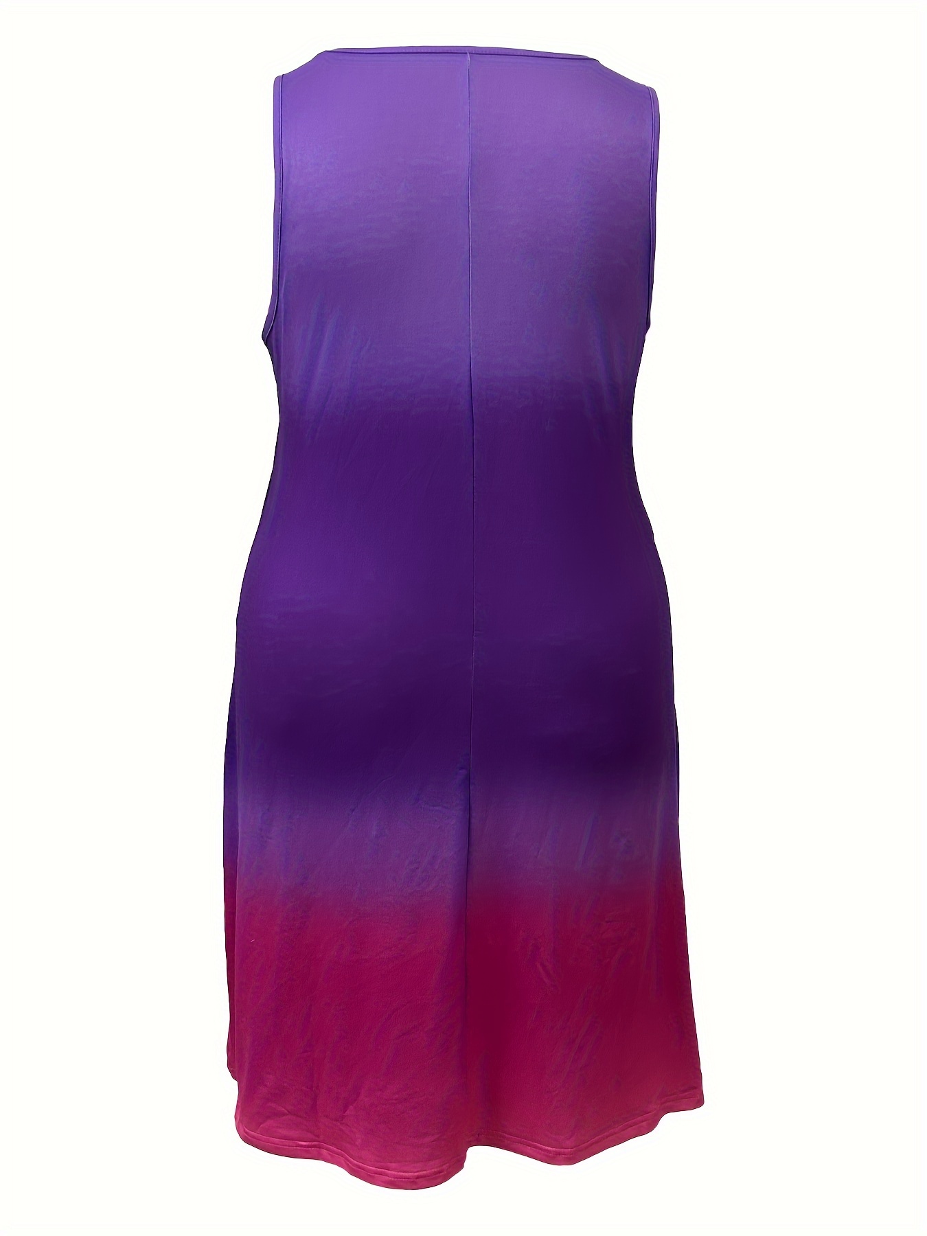 Women's Summer Gradient Color Sleeveless Mini Dress – Casual V Neck Swing Dress