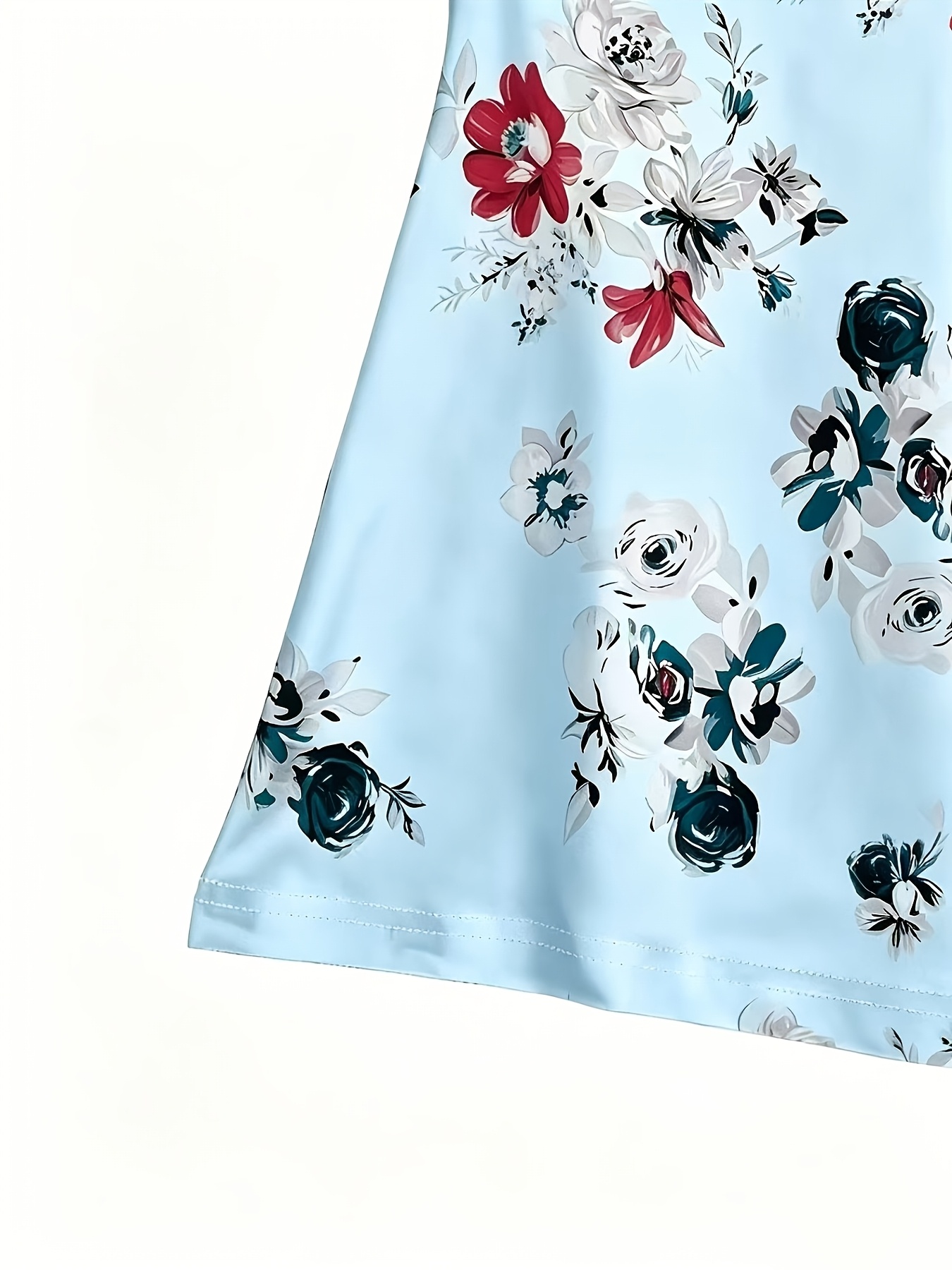 Women's Summer Casual Sleeveless Floral Dress A-Line Swing Midi Dress Soft Lightweight Printed Tank Dress for Beach Vacation Daily Wear