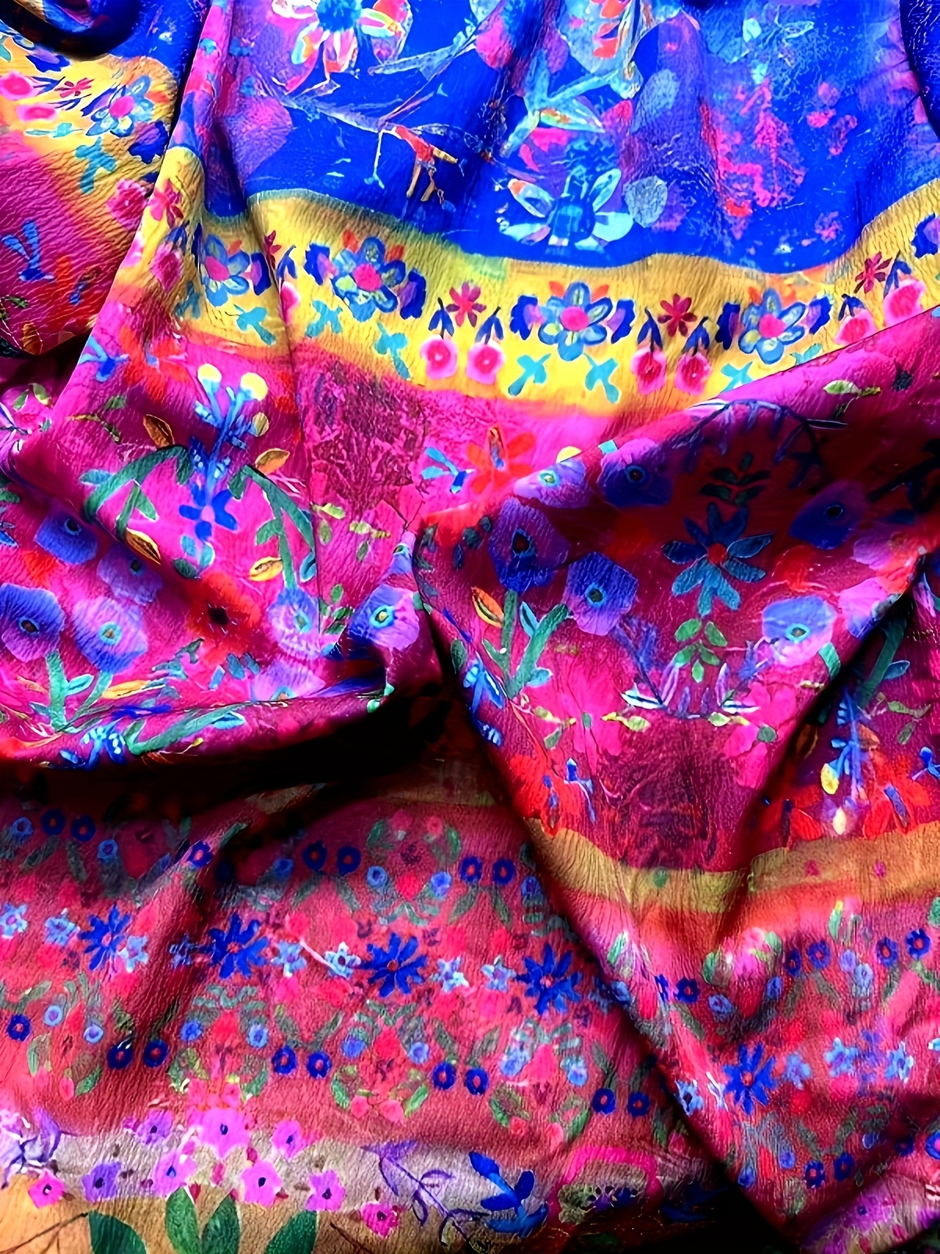 Women's Floral Printed Button Down Shirt, Colorful Casual Long Sleeve Blouse, Lightweight Loose Fit Collared Shirt for Daily Wear, Vacation and Spring Summer Outfits