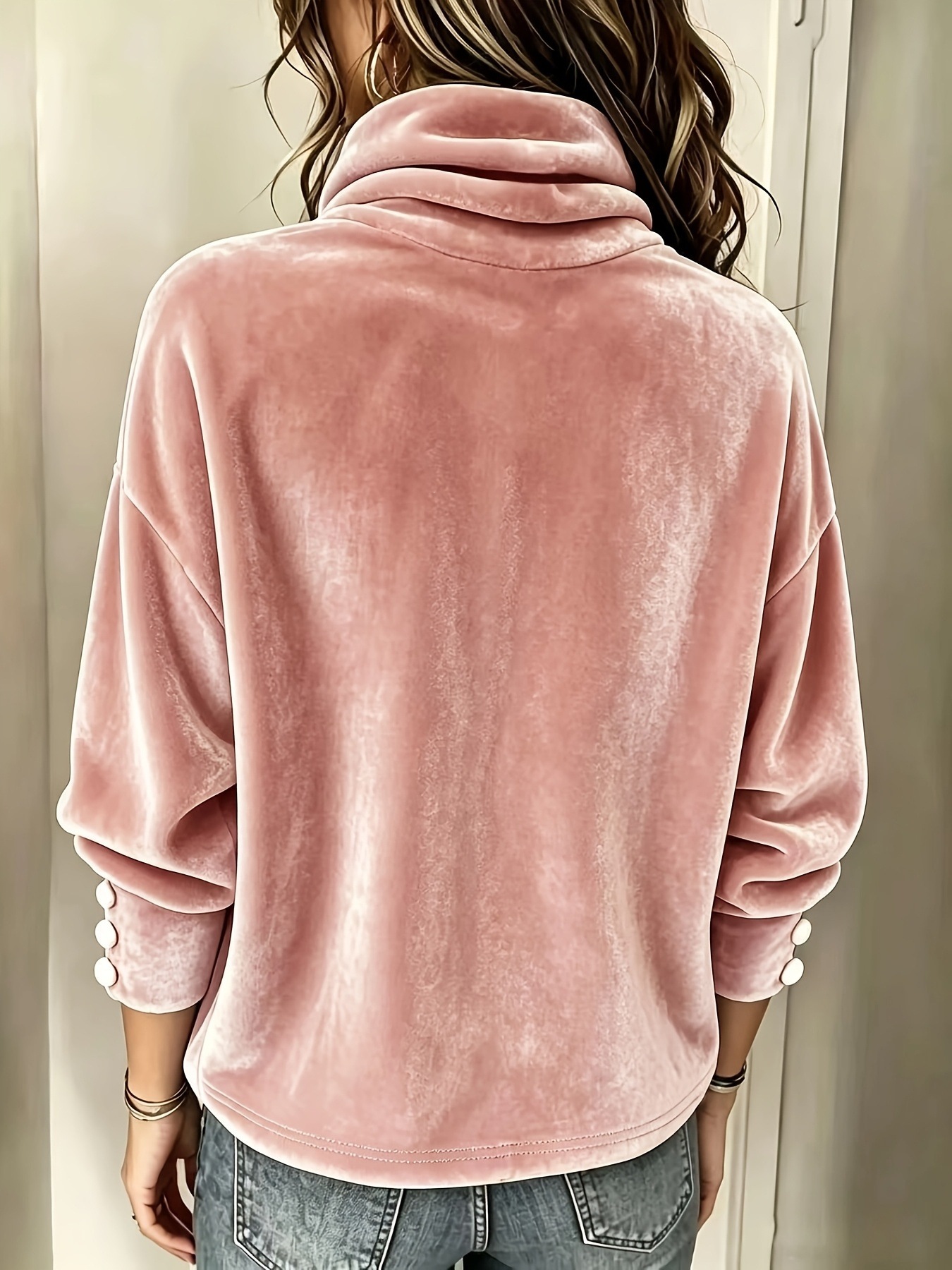 Women's Oversized Turtleneck Sweatshirt Long Sleeve Casual Pullover Tops Soft Loose Fit Cozy Fall Winter Fashion Sweater Shirt