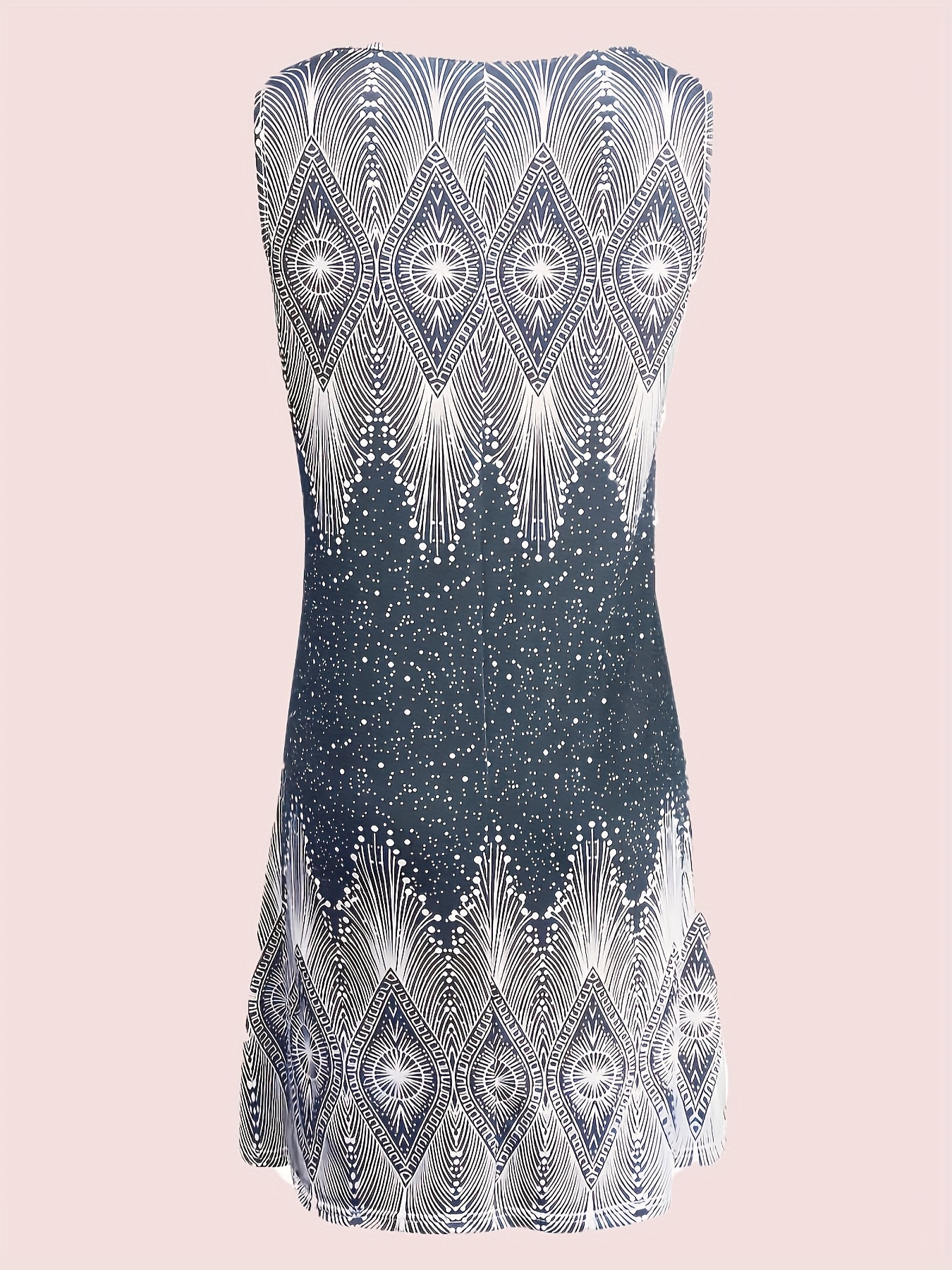 Women’s Sleeveless Printed Summer Dress – Elegant A-Line Casual Beach Dress with Comfortable Loose Fit