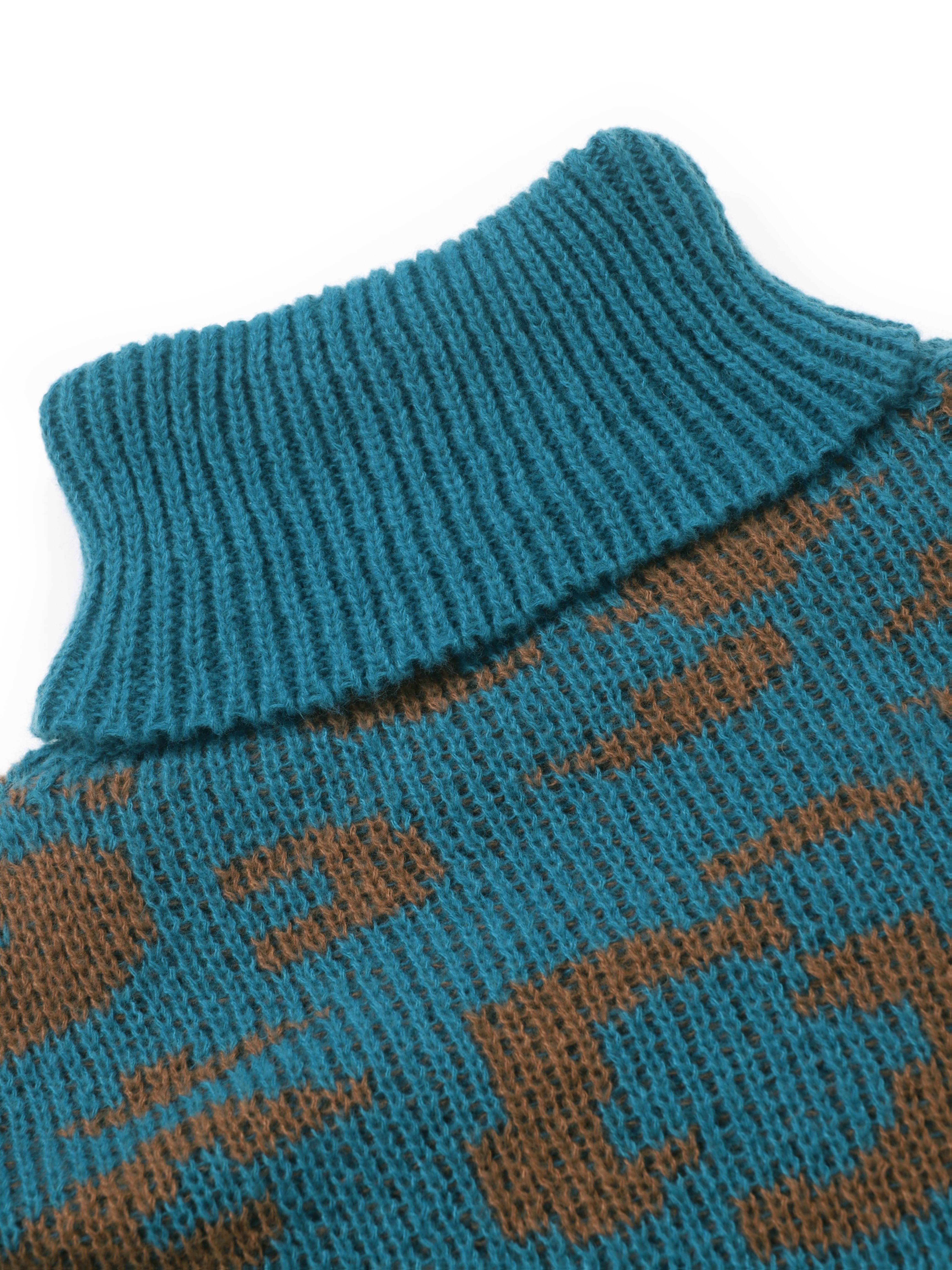 Women’s Leopard Pattern Turtleneck Sweater – Cozy Long Sleeve Knit Pullover Casual Winter Top