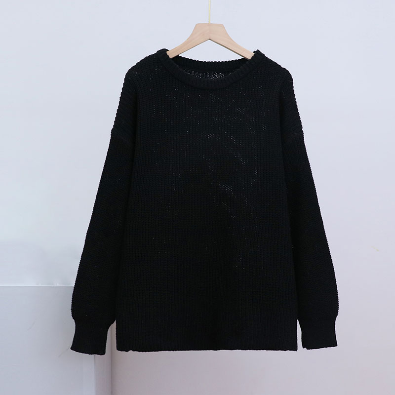Women's Chunky Knit Sweater Crew Neck Long Sleeve Pullover Soft Casual Oversized Winter Tops Fashion Cozy Knitwear