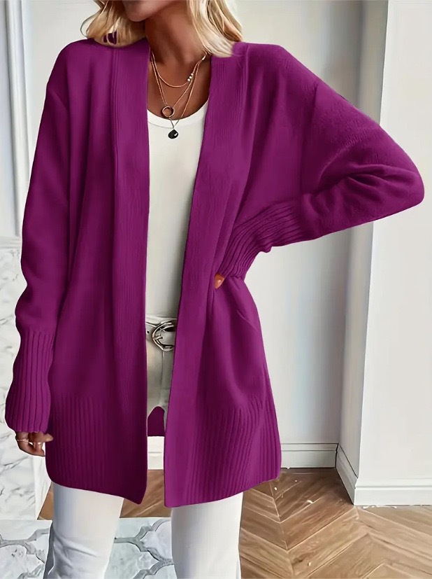 Women’s Open Front Knit Cardigan Sweater – Long Sleeve Loose Fit Lightweight Outerwear