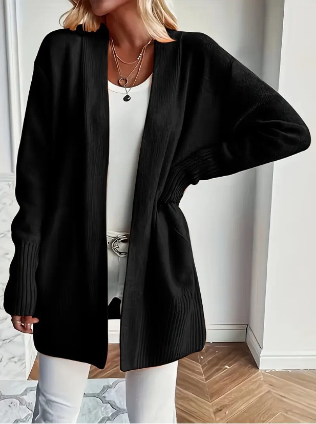 Women’s Open Front Knit Cardigan Sweater – Long Sleeve Loose Fit Lightweight Outerwear