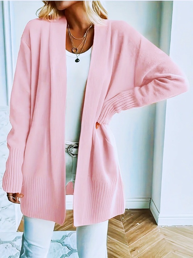 Women’s Open Front Knit Cardigan Sweater – Long Sleeve Loose Fit Lightweight Outerwear