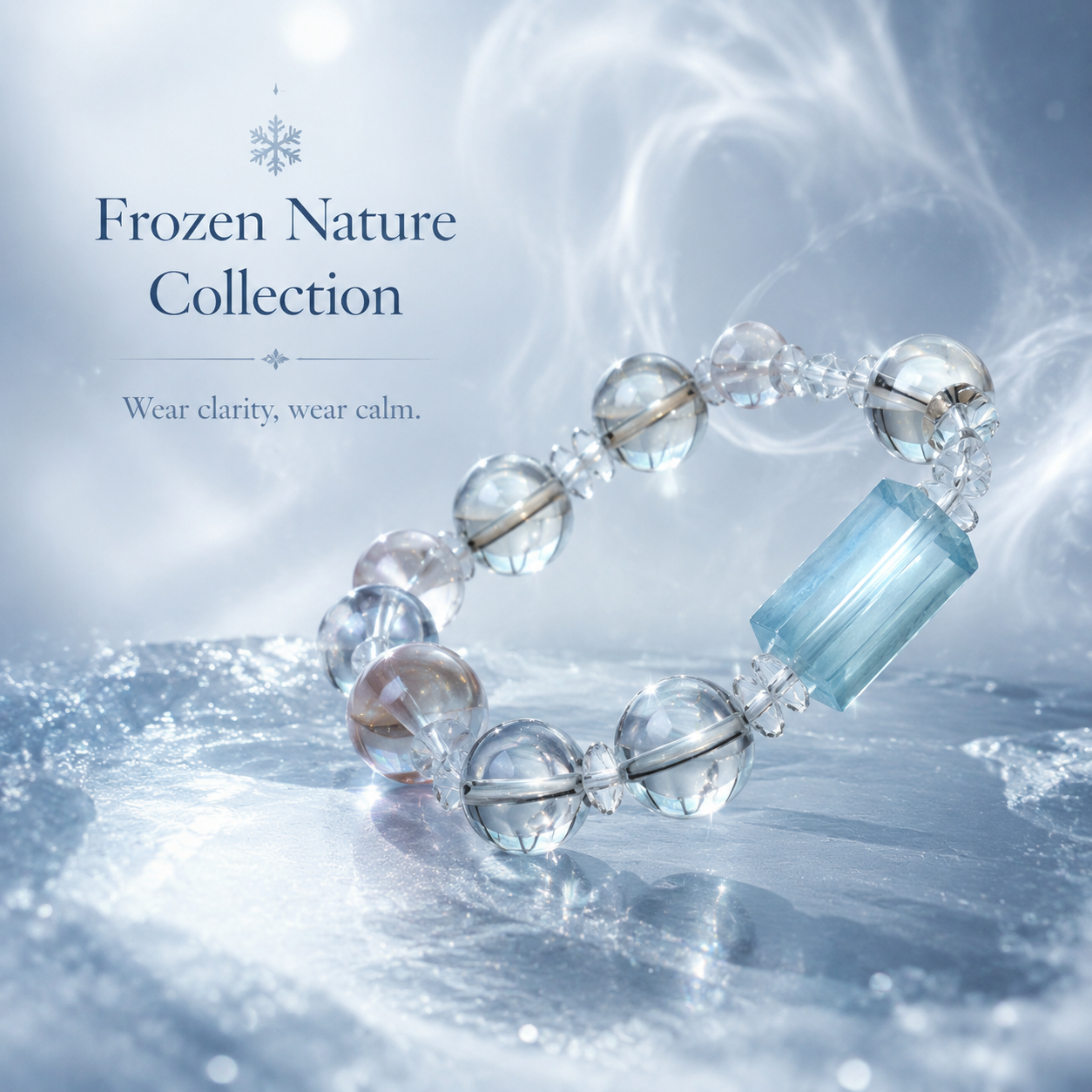 Glacier Light Crystal Bracelet - A moment of stillness captured in crystal