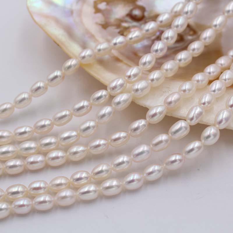 Wholesale High-Luster 2–9mm Rice-Shaped Freshwater Cultured Pearls — Loose Beads with Through-Holes for DIY Jewelry & Necklace Accessories