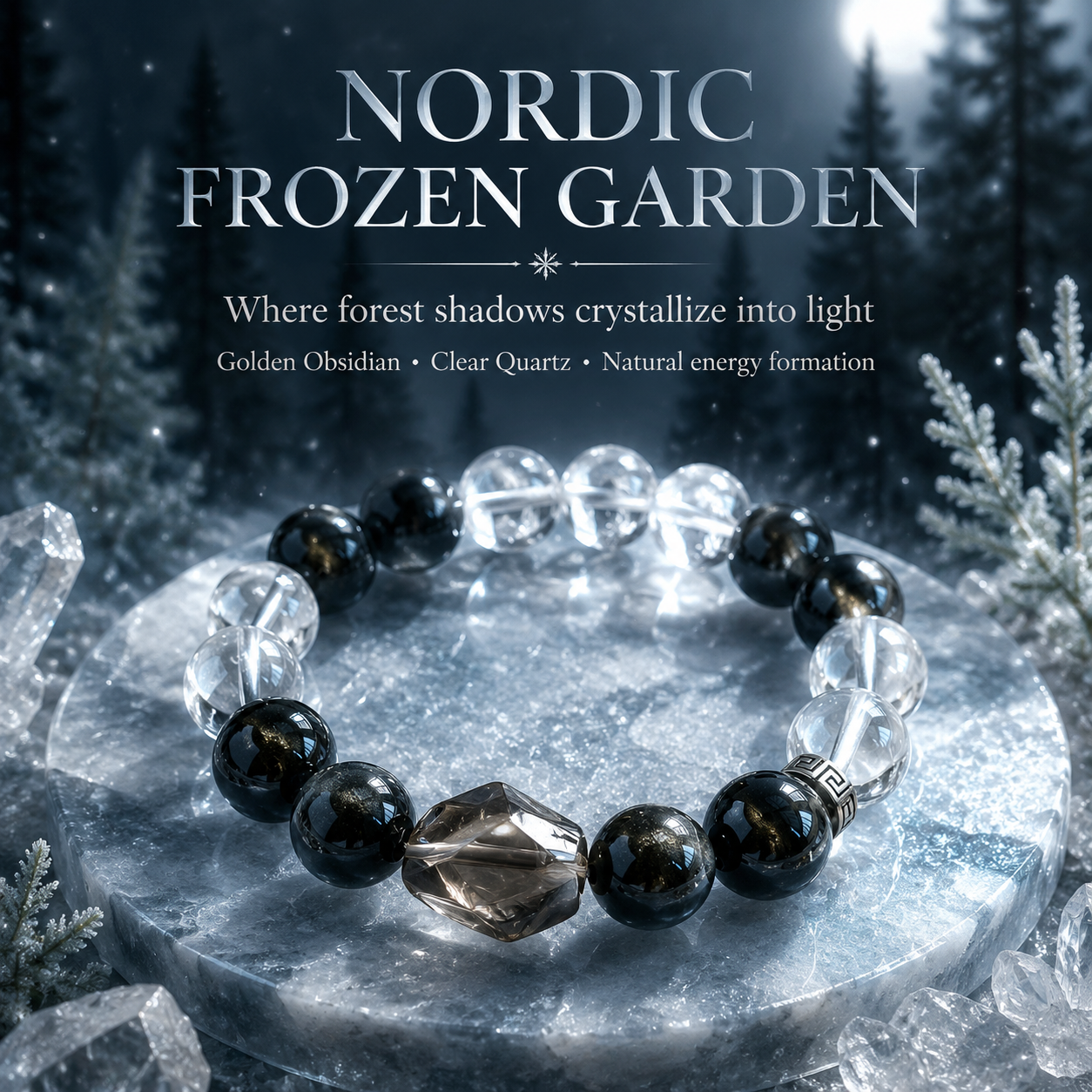 Shadow Forest Crystal Bracelet - even in the deepest shadows of life, light continues to crystallize and grow