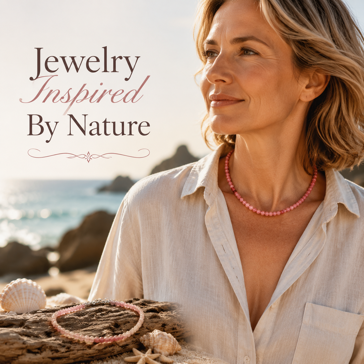 Sunstone Beaded Necklace – Mediterranean Resort Style Gemstone Jewelry | Handmade Golden Crystal Necklace for Women | Radiant Summer Beach Vacation Boho Strand