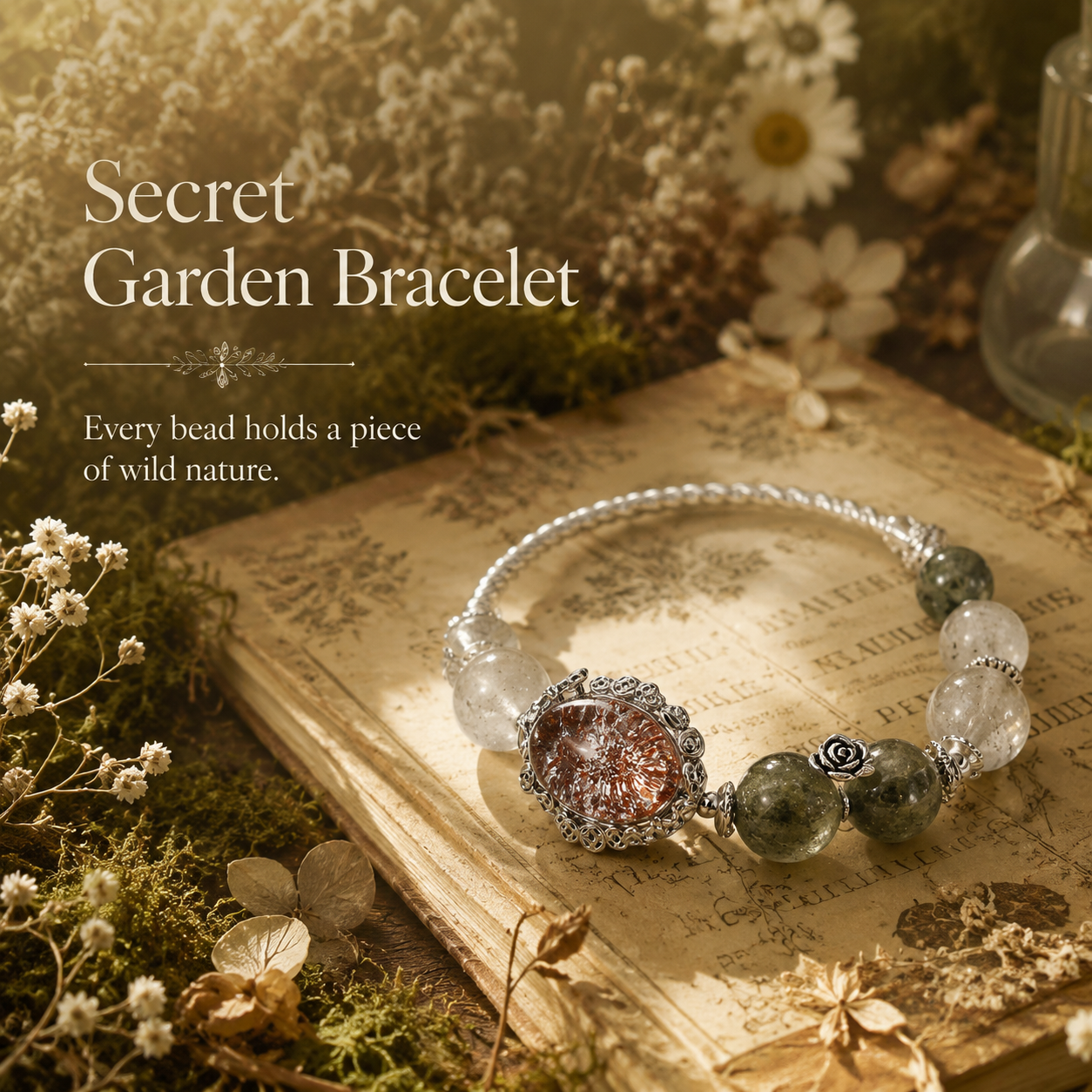Secret Garden Crystal Bracelet - A Wearable Ggarden Of Light, Eenergy, And Natural Beauty