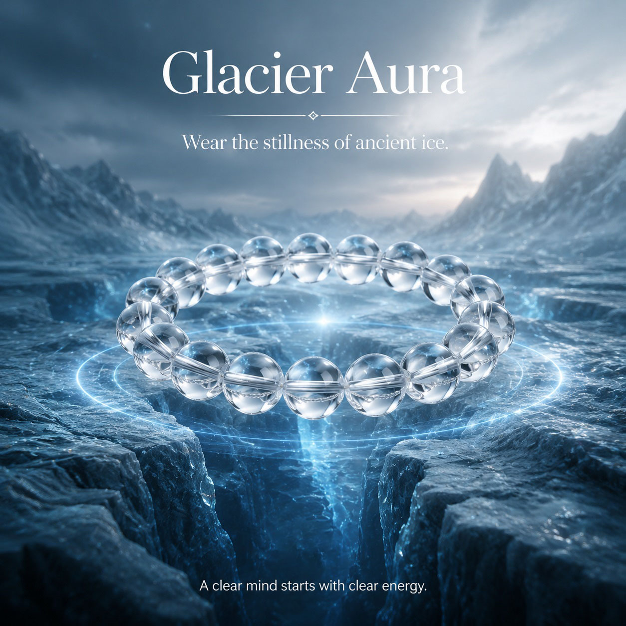 Arctic Minimal Clear Quartz Bead Bracelet - Less noise. More clarity