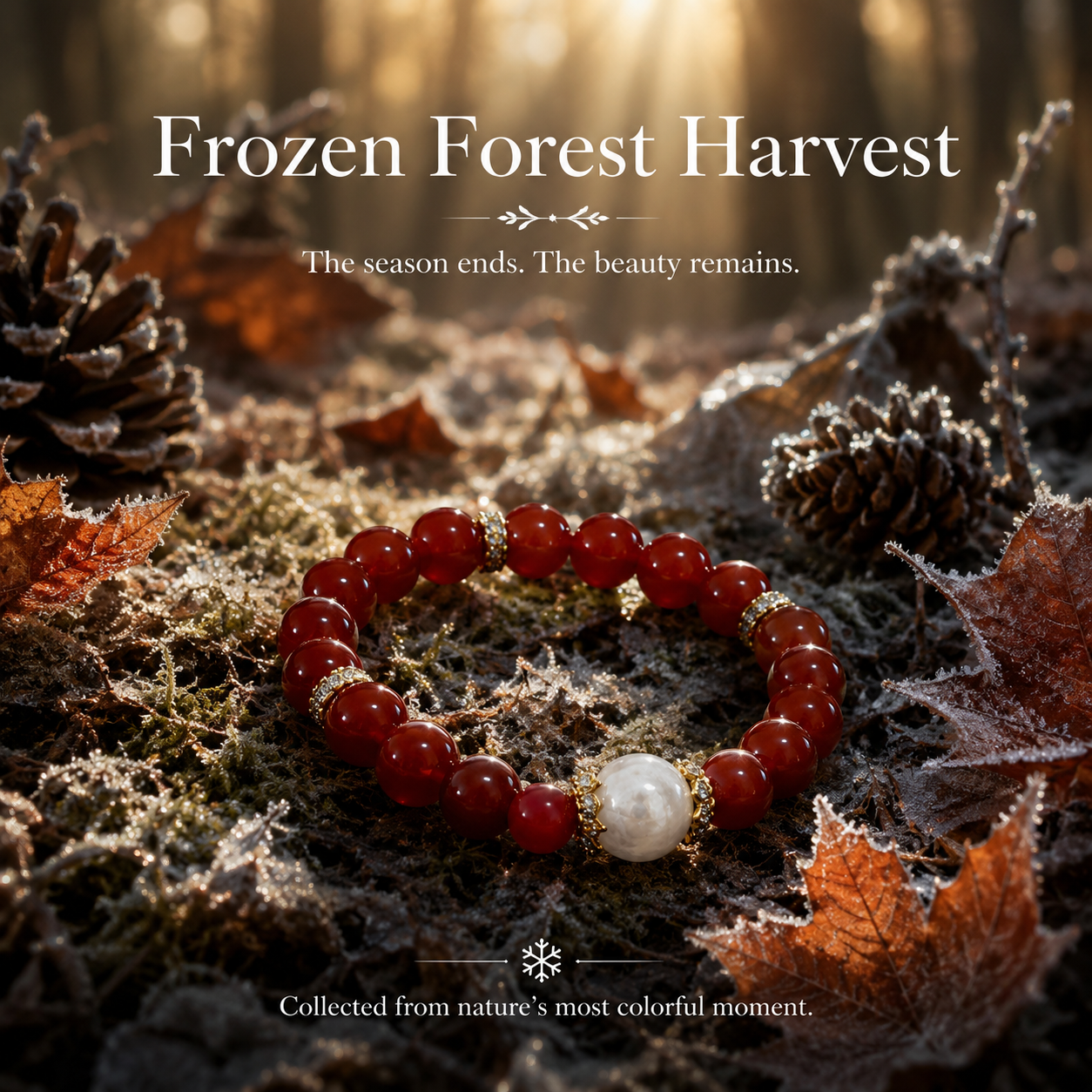 Winter Berry Sanctuary Bracelet - even in the coldest season, life continues quietly beneath the frost.
