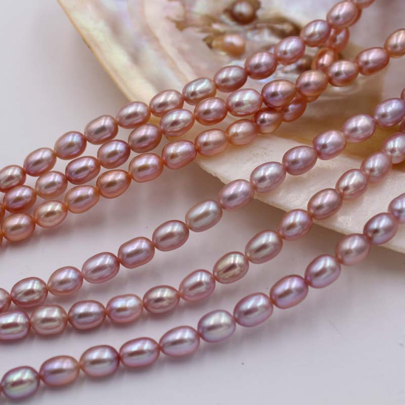 Wholesale High-Luster 2–9mm Rice-Shaped Freshwater Cultured Pearls — Loose Beads with Through-Holes for DIY Jewelry & Necklace Accessories