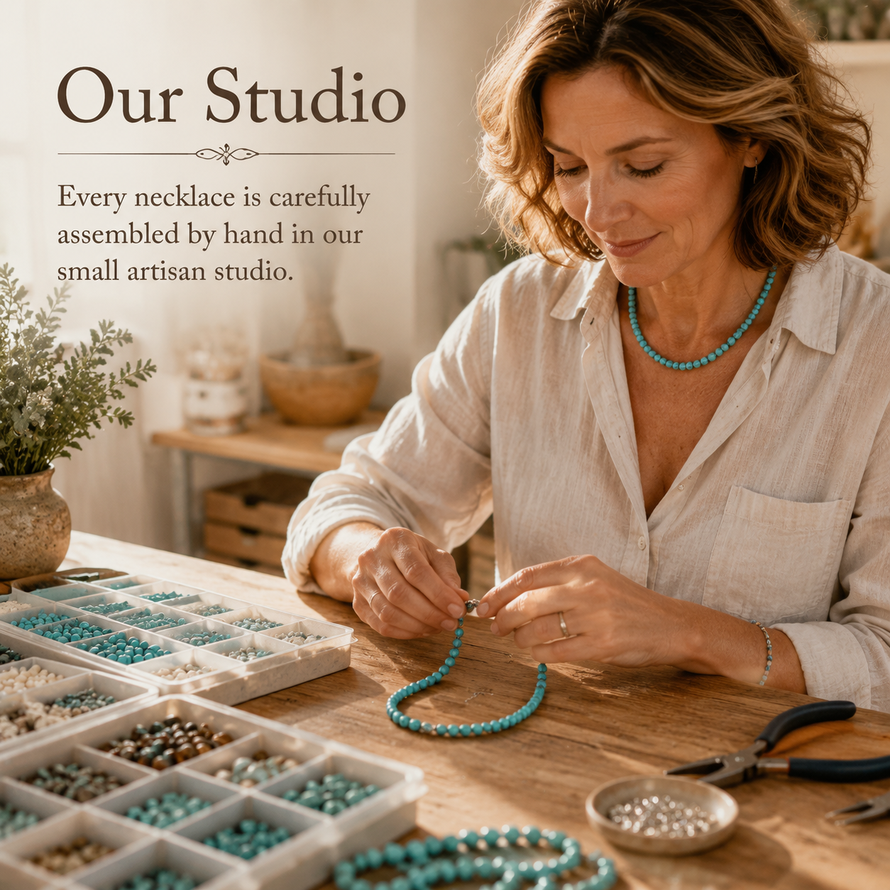 Blue Line Jasper – Coastal Serenity Necklace