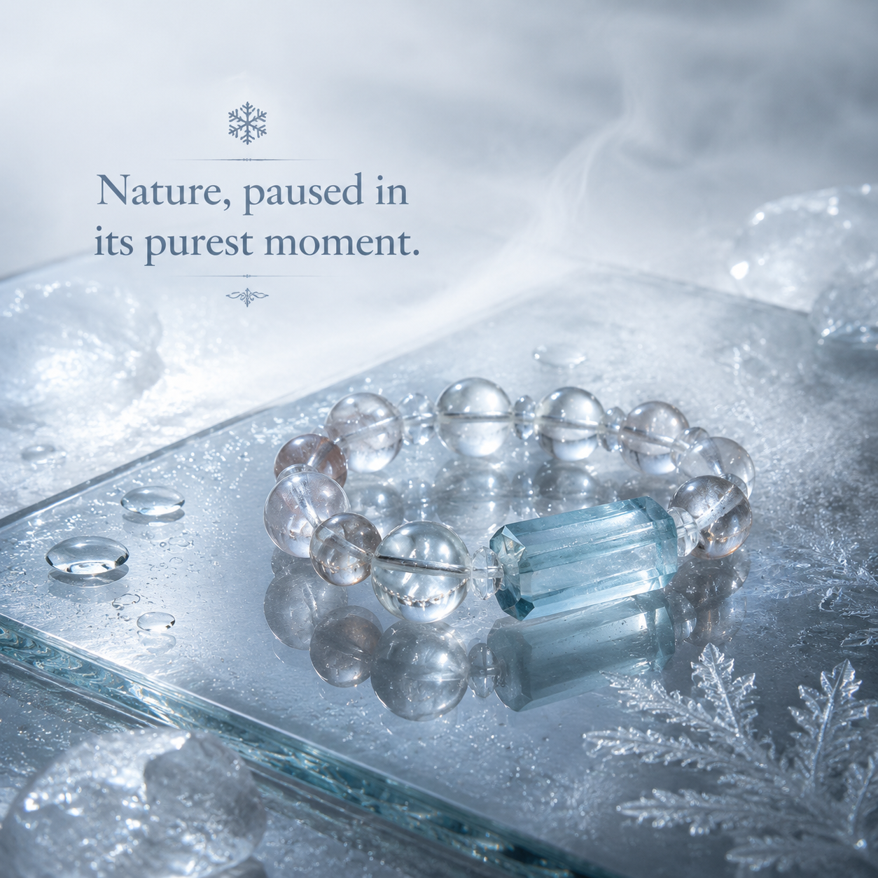 Glacier Light Crystal Bracelet - A moment of stillness captured in crystal