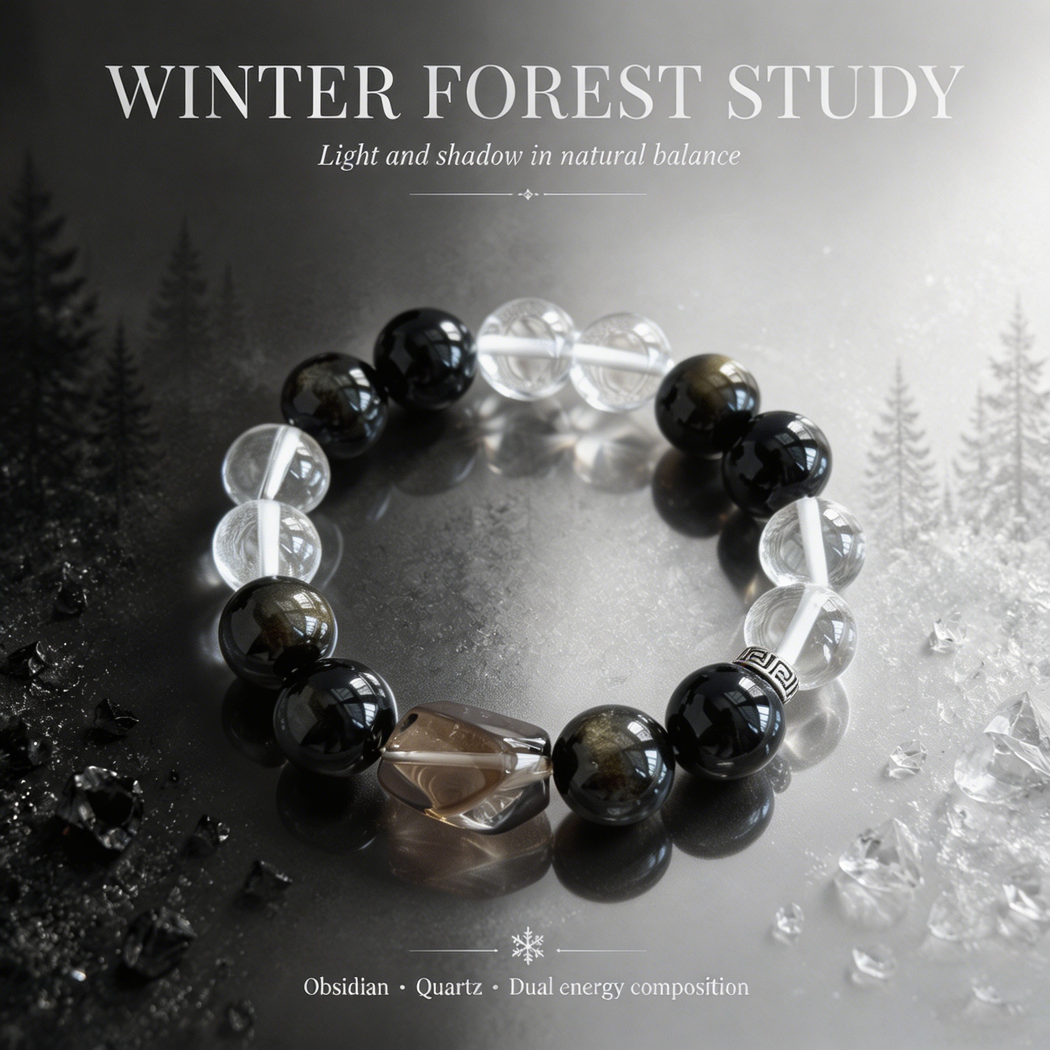 Shadow Forest Crystal Bracelet - even in the deepest shadows of life, light continues to crystallize and grow
