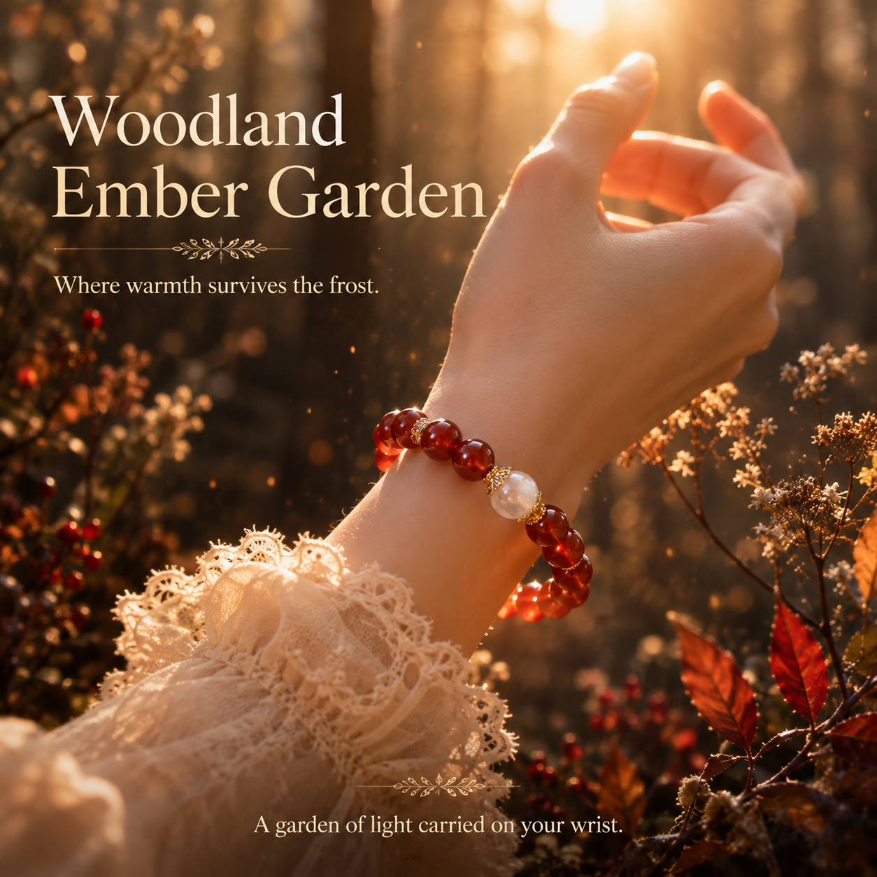 Winter Berry Sanctuary Bracelet - even in the coldest season, life continues quietly beneath the frost.