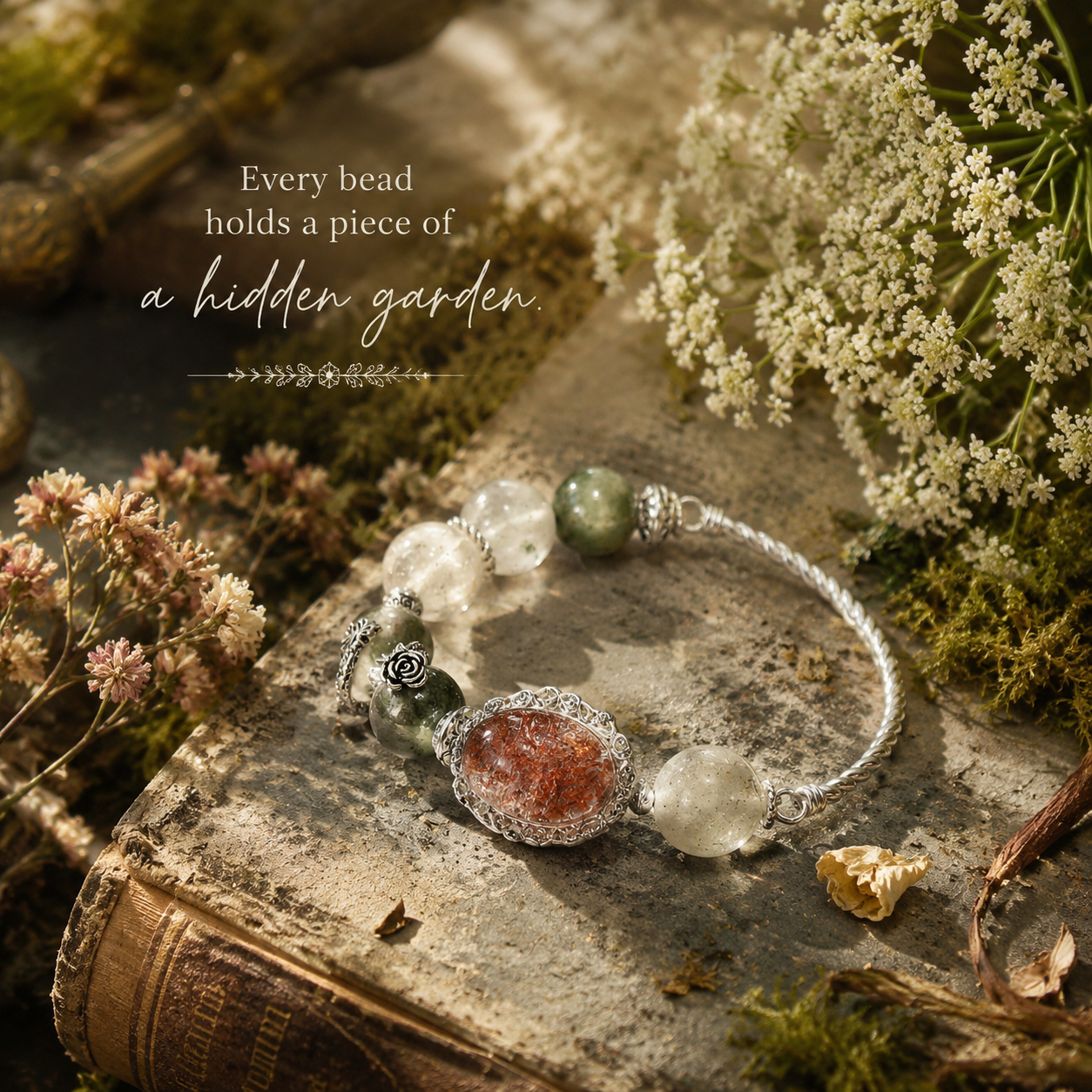 Secret Garden Crystal Bracelet - A Wearable Ggarden Of Light, Eenergy, And Natural Beauty
