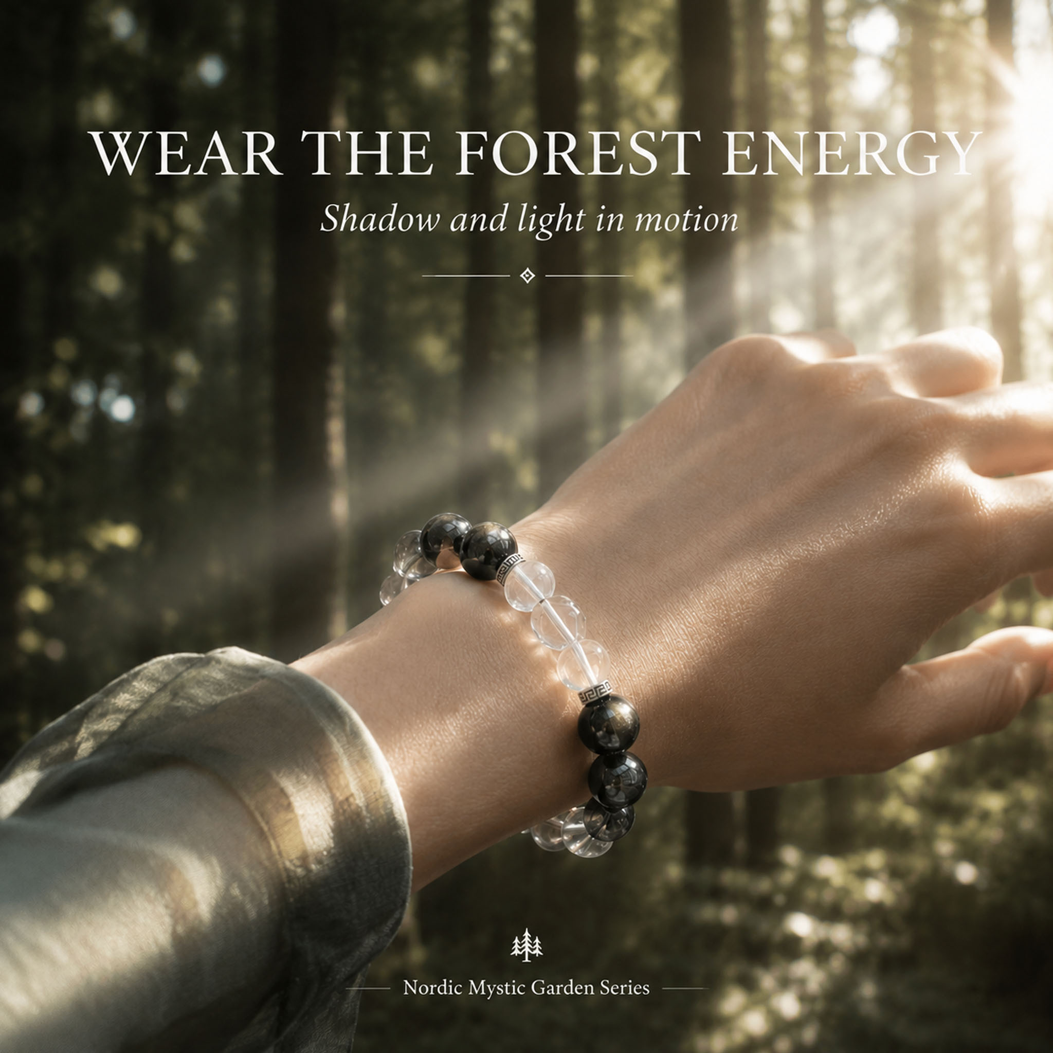 Shadow Forest Crystal Bracelet - even in the deepest shadows of life, light continues to crystallize and grow