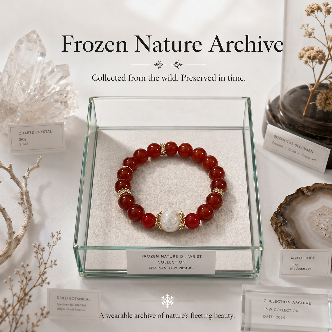 Winter Berry Sanctuary Bracelet - even in the coldest season, life continues quietly beneath the frost.