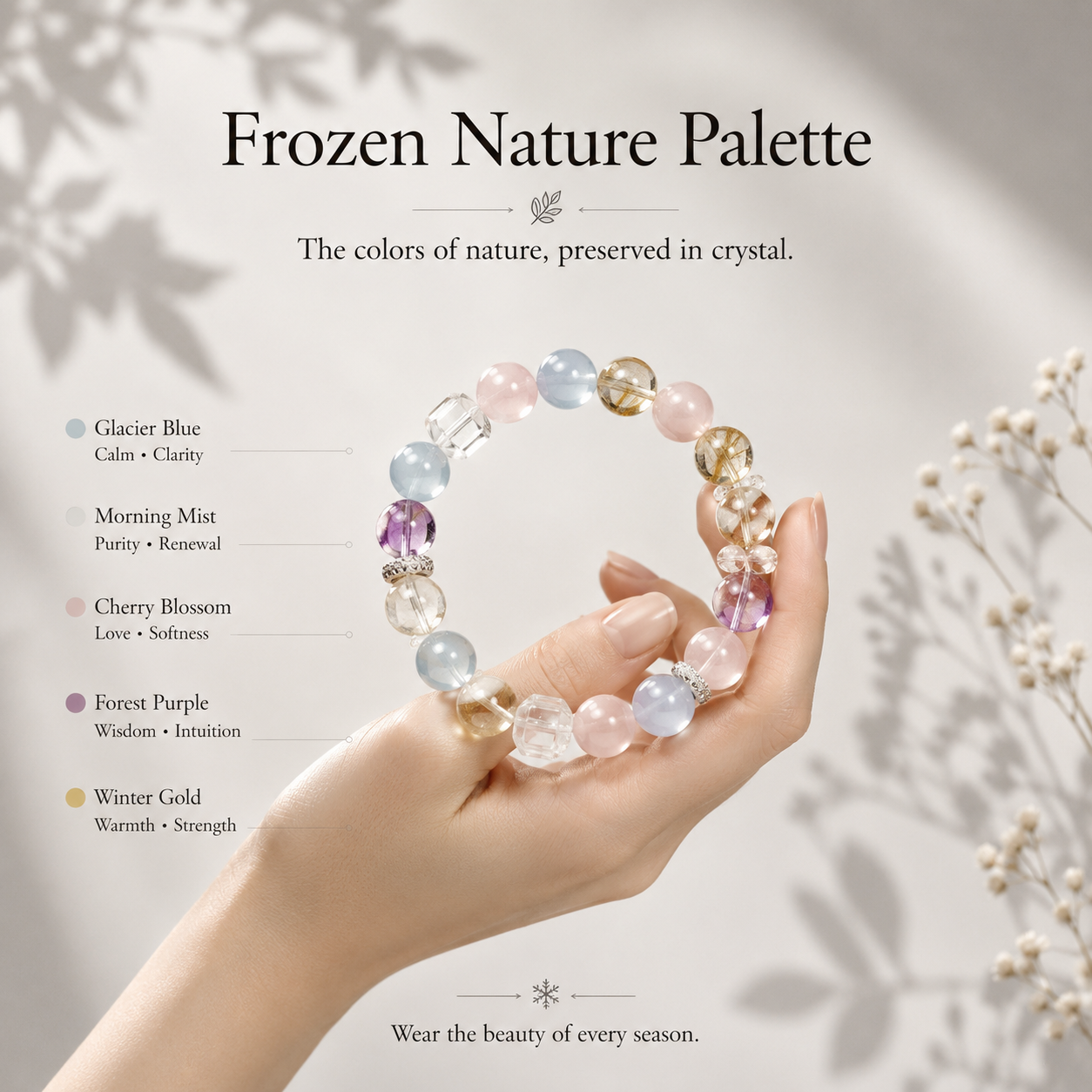 Frozen Nature Palette Crystal Bracelet - Wear the beauty of every season