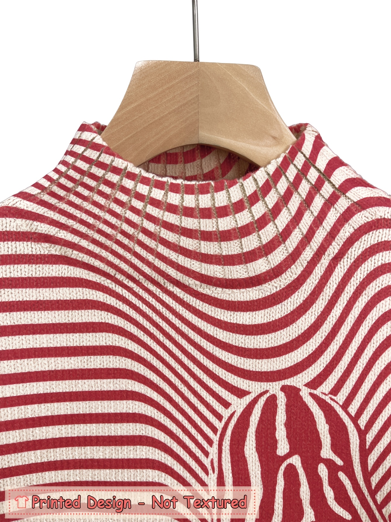 Women's Oversized Turtleneck Sweater, Zebra Stripe Art Print Long Sleeve Loose Casual Fall Winter Pullover Knit Top 