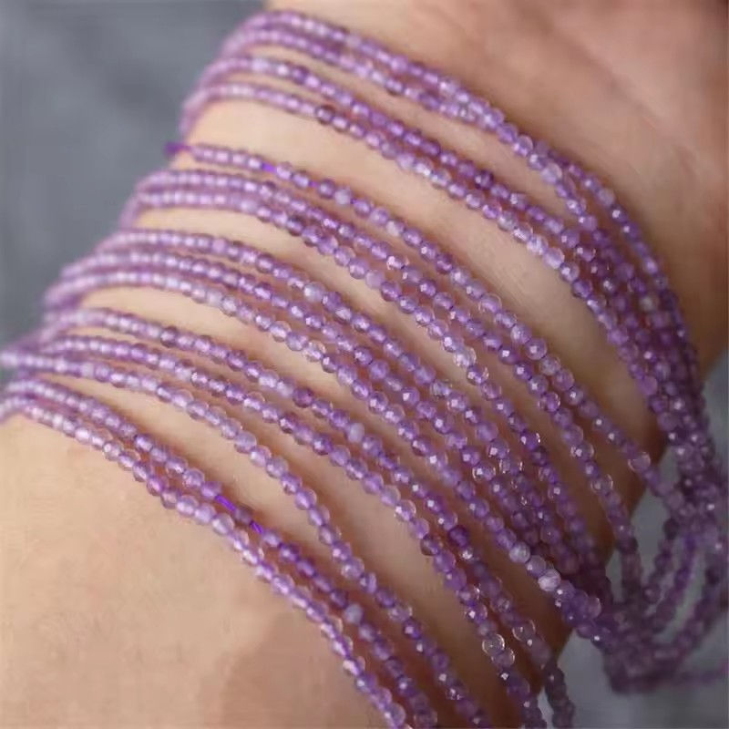 Wholesale Faceted Natural Gemstone Beads, Cut Crystal Loose Beads, Aquamarine Tourmaline Agate Spacer Beads for DIY Bracelet Necklace Jewelry Making, 2/3/4mm