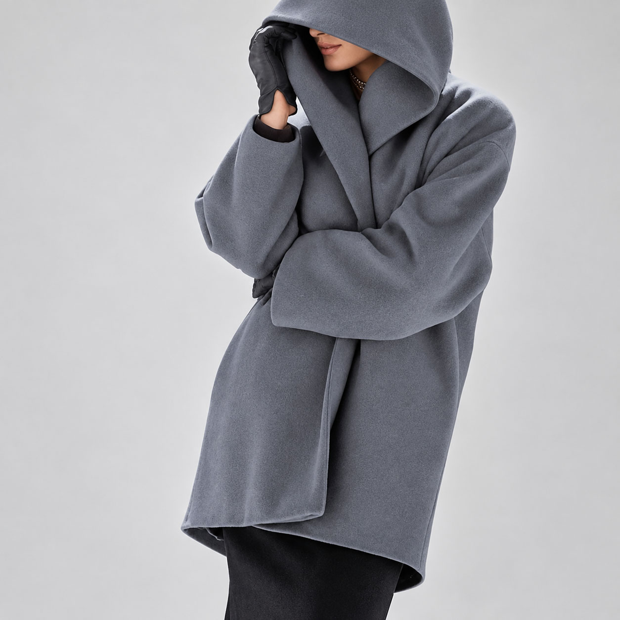 Women’s Lightweight Trench Coat Open Front Hooded Jacket Polyester Casual Long Sleeve Loose Fit Outerwear for Fall Spring