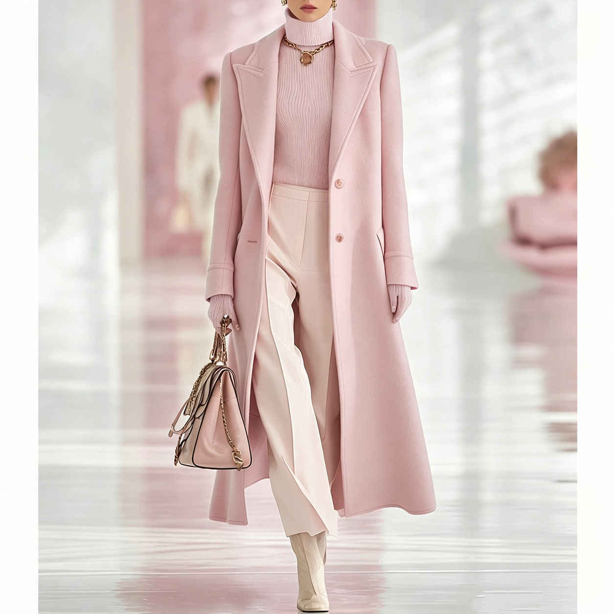 Women's Long Coat, Single Breasted Lapel Collar Winter Overcoat, Elegant Long Sleeve Lined Trench Jacket for Fall Winter