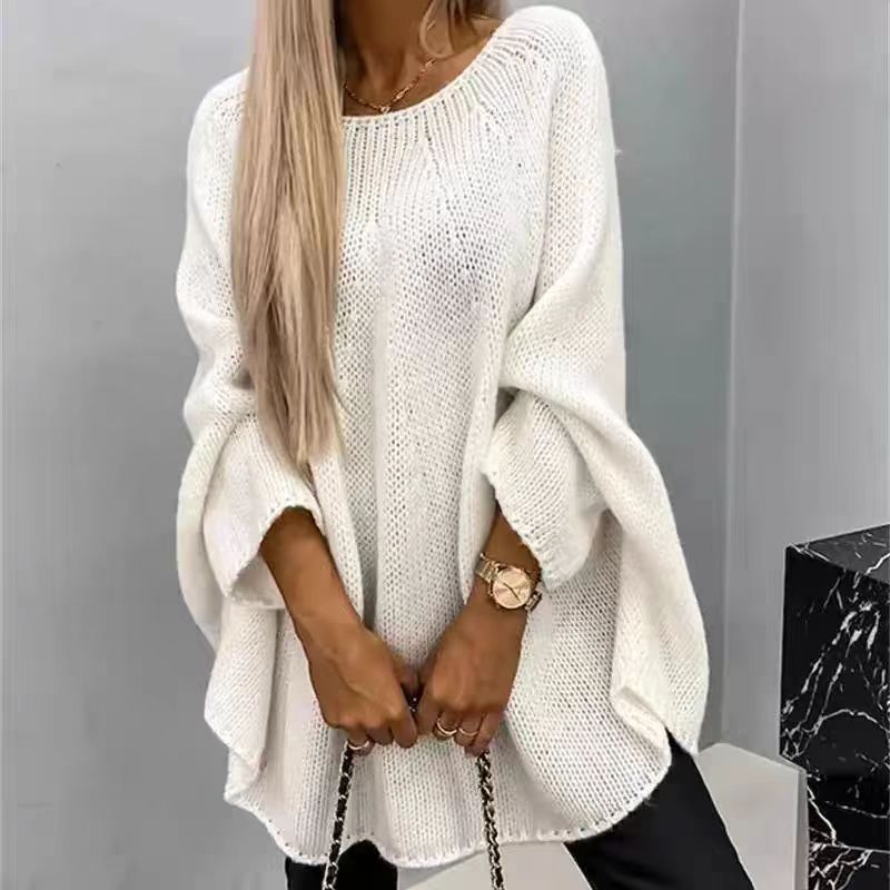 Women's Oversized Poncho Sweater Knit Cape Top Long Sleeve Batwing Pullover Loose Fit Casual Winter Sweater Shawl Wrap Cardigan