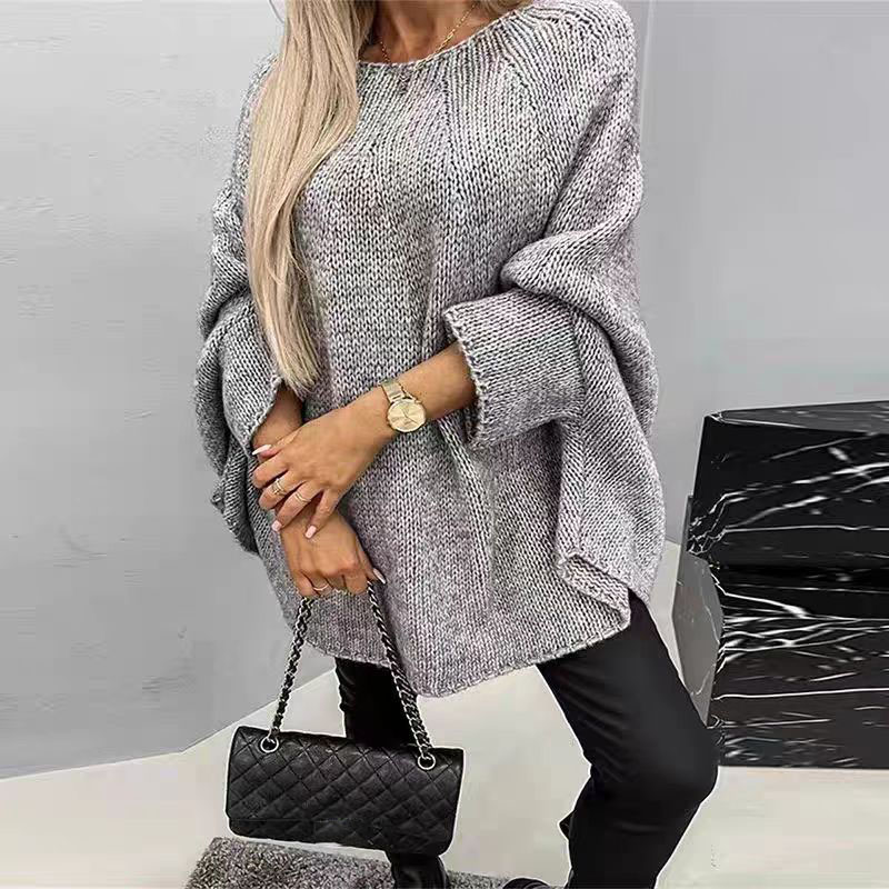 Women's Oversized Poncho Sweater Knit Cape Top Long Sleeve Batwing Pullover Loose Fit Casual Winter Sweater Shawl Wrap Cardigan