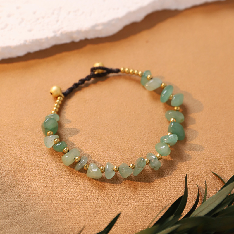 Handmade Braided Natural Crystal Chip Bracelet, Irregular Amethyst Aquamarine Gemstone Adjustable Beaded Bracelets, Stackable Boho Bracelets for Women Men Gift
