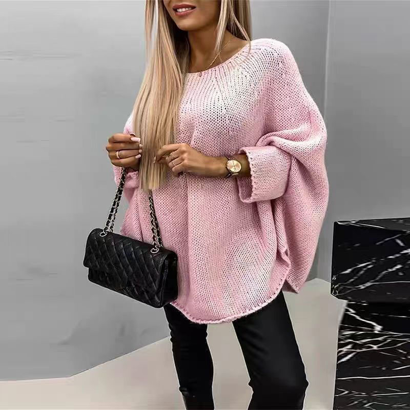 Women's Oversized Poncho Sweater Knit Cape Top Long Sleeve Batwing Pullover Loose Fit Casual Winter Sweater Shawl Wrap Cardigan