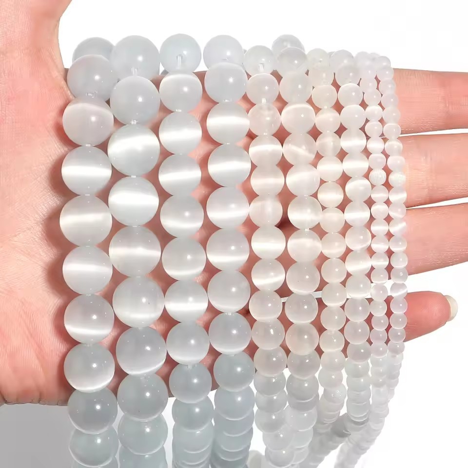 Colorful Cat's Eye Round Beads, Loose Spacer Beads for DIY Bracelet Necklace Jewelry Making, 4/6/8/10mm Sizes Available
