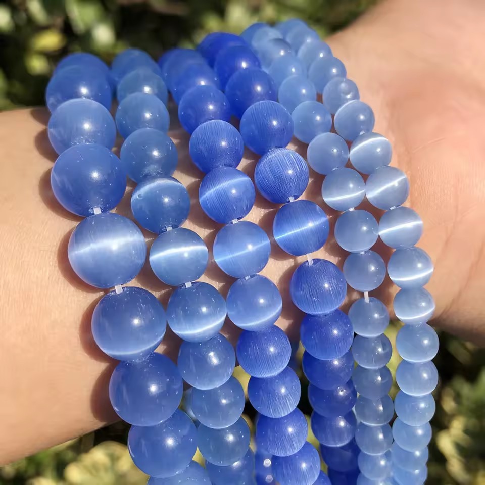 Colorful Cat's Eye Round Beads, Loose Spacer Beads for DIY Bracelet Necklace Jewelry Making, 4/6/8/10mm Sizes Available
