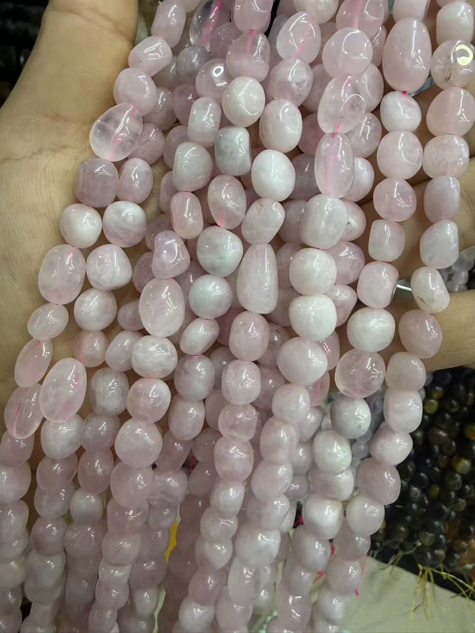 Natural Irregular Freeform Stone Loose Beads, 8×10mm Straight Hole Assorted Crystal Agate Spacer Beads for DIY Bracelet Necklace Earring Craft Supplies, Approx 40 Beads Per Strand Wholesale