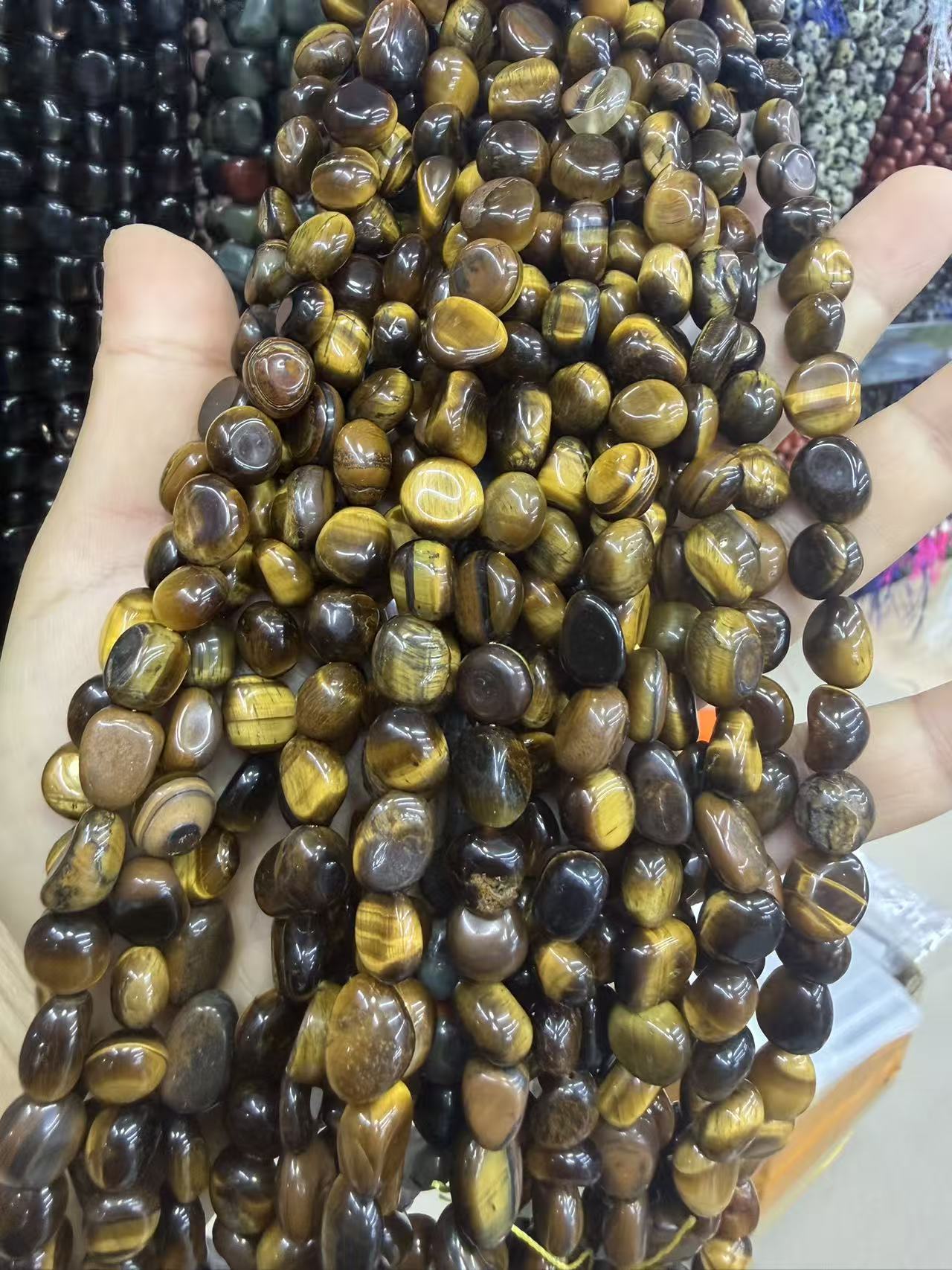 Natural Irregular Freeform Stone Loose Beads, 8×10mm Straight Hole Assorted Crystal Agate Spacer Beads for DIY Bracelet Necklace Earring Craft Supplies, Approx 40 Beads Per Strand Wholesale